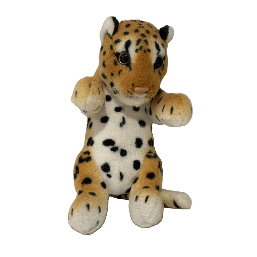 Adventure Planet Leopard Cub Plush Toy 10 in Orange Black White Stuffed Animal